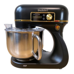 Планетарный миксер - тестомес 6л Suhini SH-SM6.12 черный (двойной крюк / металлический корпус)