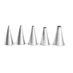 Насадки для кондитерских мешков, форма простая, 5 шт., ø2-4-6-8-10 мм, S.S.