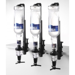 Стійка для пляшок з дозатором, з кріпленням до полиці