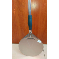 Кругла лопата для піци 23 см з металічною ручкою, довжина 142 см