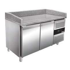 Холодильный стол с бортом для пиццы PREMIUM - 1,5 x 0,8 m/2 двери