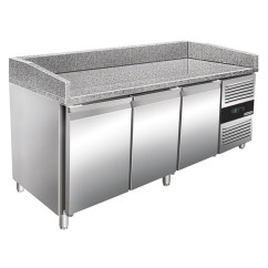 Холодильный стол с бортом для пиццы PREMIUM - 2,0 x 0,8 m/ 3 двери