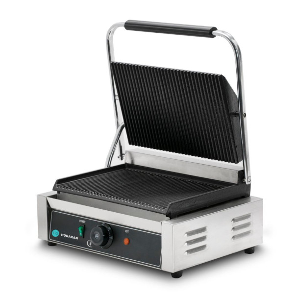 ГРИЛЬ КОНТАКТНИЙ HURAKAN HKN-PE34R ОДИНАРНИЙ РЕБРО