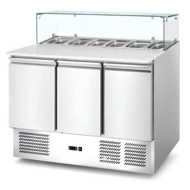 САЛАДЕТА HURAKAN HKN-GXSD3GN-GC 3-Х ДВЕРНА З ГРАНІТНОЮ ПОВЕРХНЕЮ І СКЛОМ