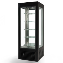 ВІТРИНА ХОЛОДИЛЬНА КОНДИТЕРСЬКА SW 504 L/O  ATENA (з агр., чорна, з обертаючимися полицями)