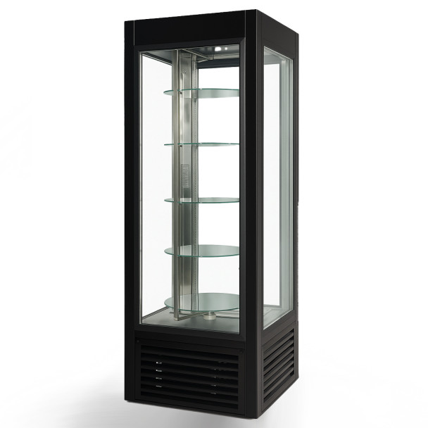 ВІТРИНА ХОЛОДИЛЬНА КОНДИТЕРСЬКА SW 504 L/O  ATENA (з агр., чорна, з обертаючимися полицями)