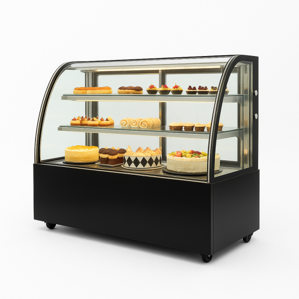 ВІТРИНА ХОЛОДИЛЬНА HURAKAN HKN-LPD210 BLACK (1,2 м, кругла)