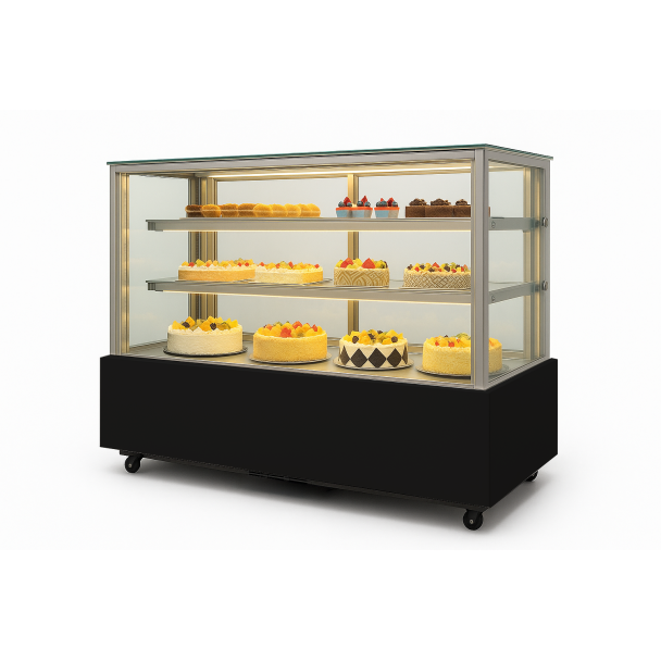 ВІТРИНА ХОЛОДИЛЬНА HURAKAN HKN-LPD210S BLACK (1,2 м, квадратна)