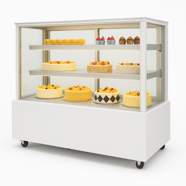 ВІТРИНА КОНДИТЕРСЬКА ХОЛОДИЛЬНА HURAKAN HKN-LPD210S WHITE (1,2 м, квадратна)