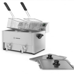 ФРИТЮРНИЦЯ HURAKAN HKN-FT88N ПОДВІЙНА З КРАНОМ 8+8 Л