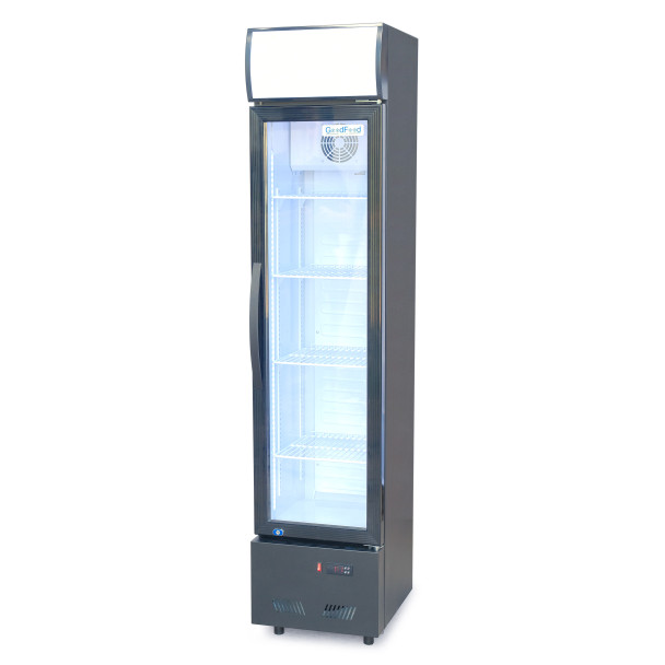 Шафа холодильна для напоїв GoodFood BC160BW2LED чорна-біла
